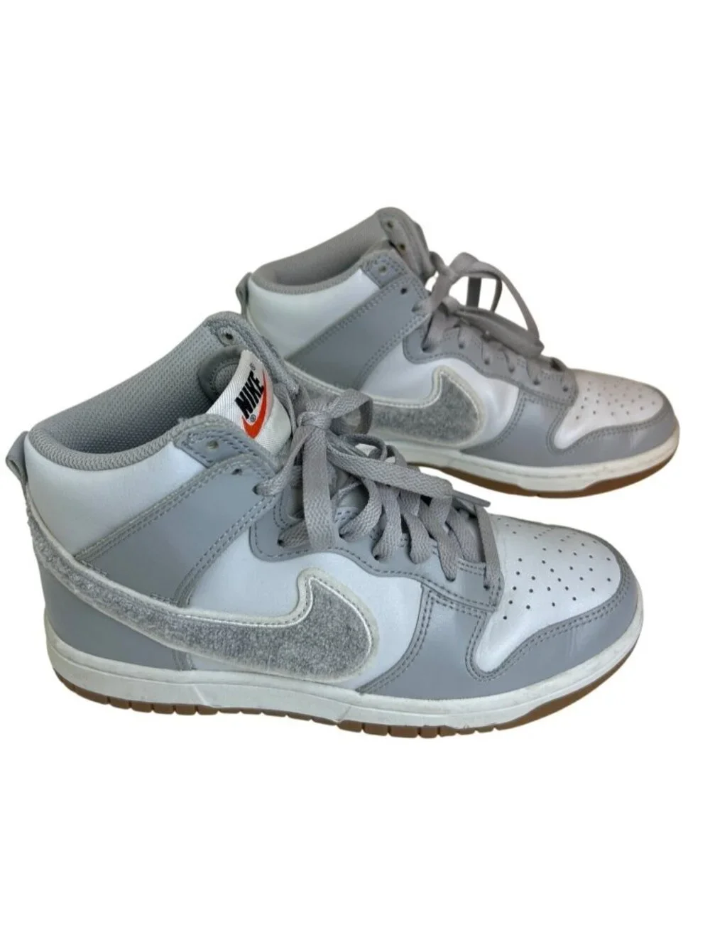 Nike Dunk High Chenille Sneakers Mens 5.5 Light Smoke Gray High Top